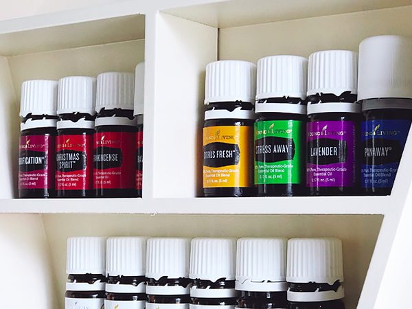 Make this $5 DIY oil shelf in just one day for your growing essential oils collection!