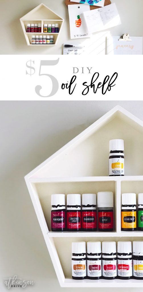 Make this $5 DIY oil shelf in just one day for your growing essential oils collection!