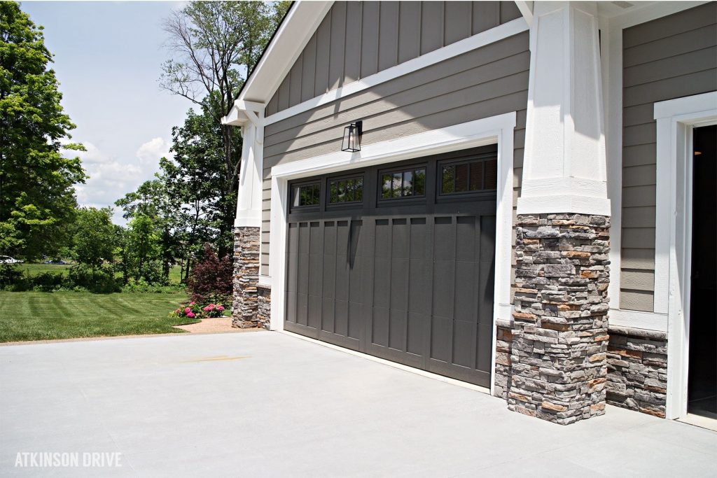 Home-a-Rama 2014: Dark garage doors with decorative lighting | Atkinson Drive