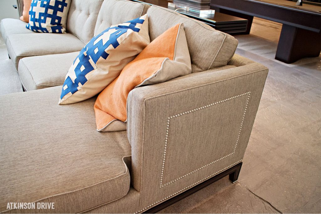 Home-a-Rama 2014: Modern couch with nailhead accents | Atkinson Drive