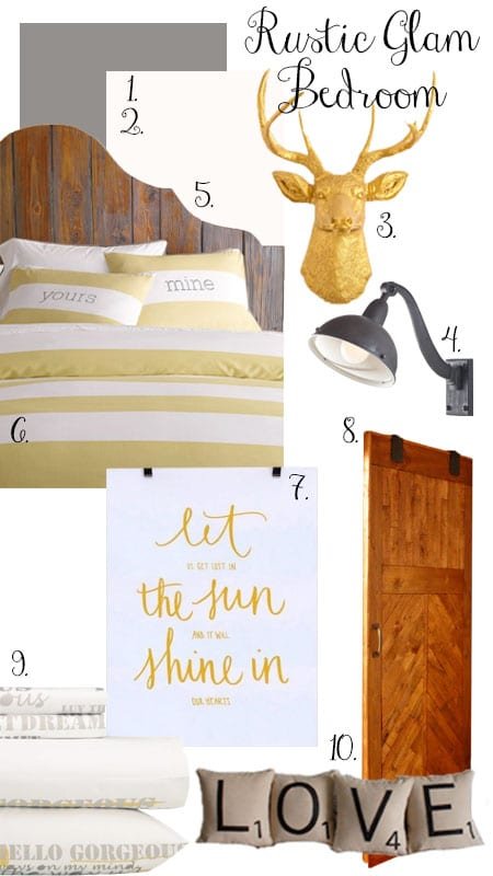 Rustic Glam Bedroom Mood Board | Atkinson Drive