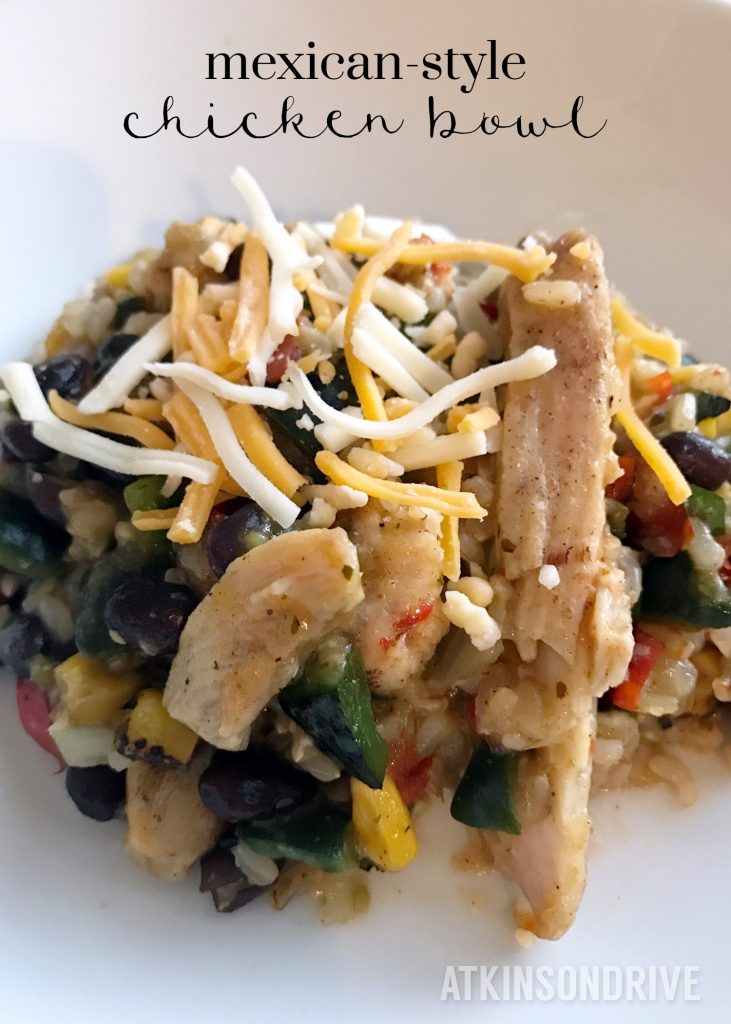 This tasty mexican-style chicken bowl is a delicious and filling meal that you can make in less than 5 minutes! Stay balanced with great ingredients that you can actually pronounce! 